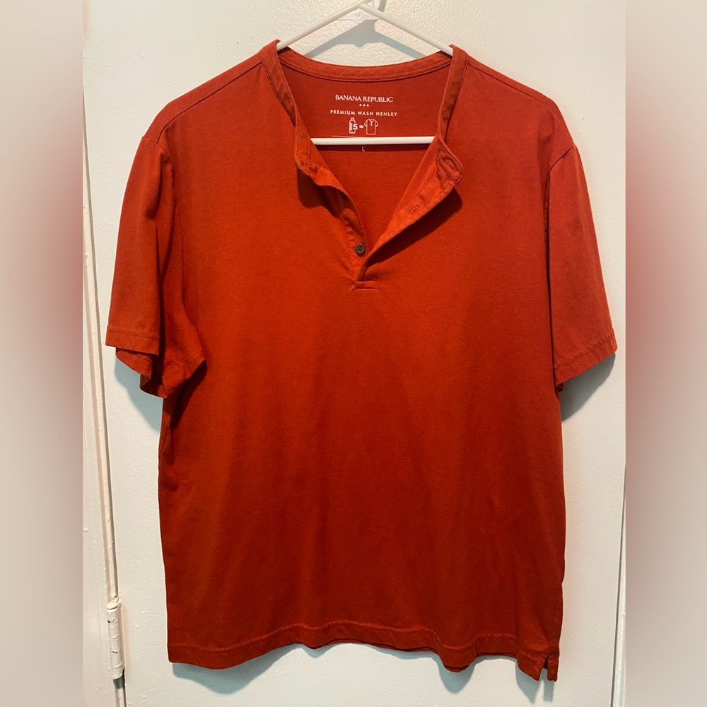 Banana Republic Men's Orange Henley